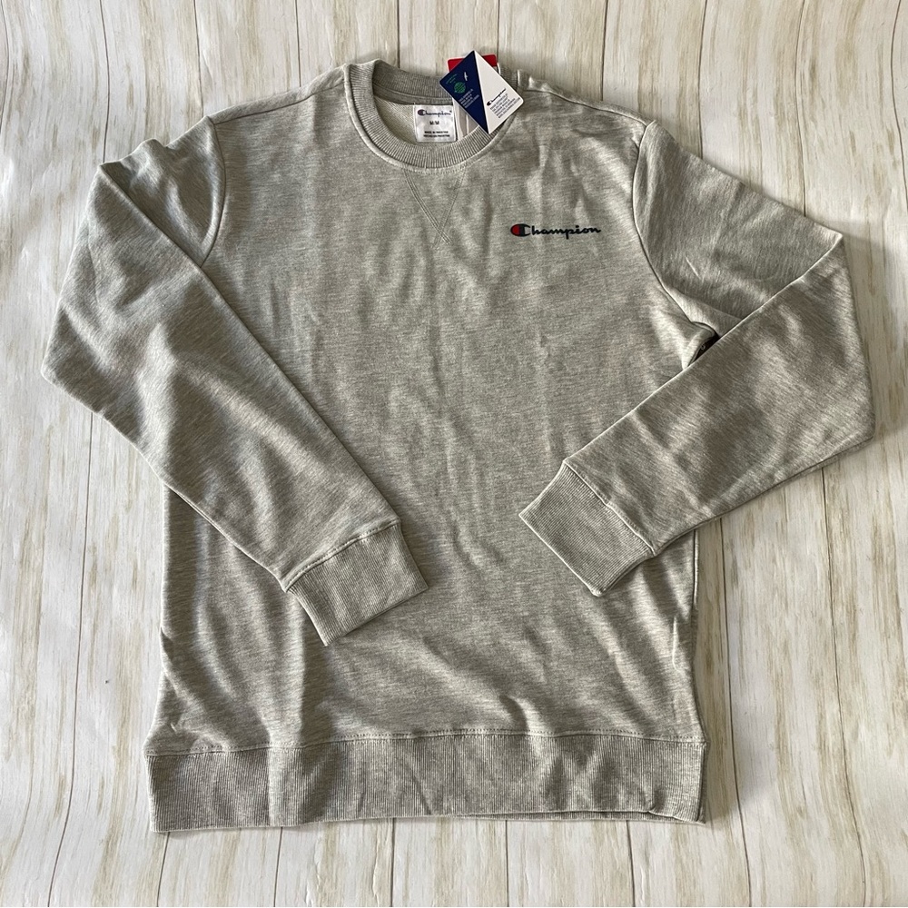 NWT CHAMPION MEN CREWNECK SWEATER GRAY